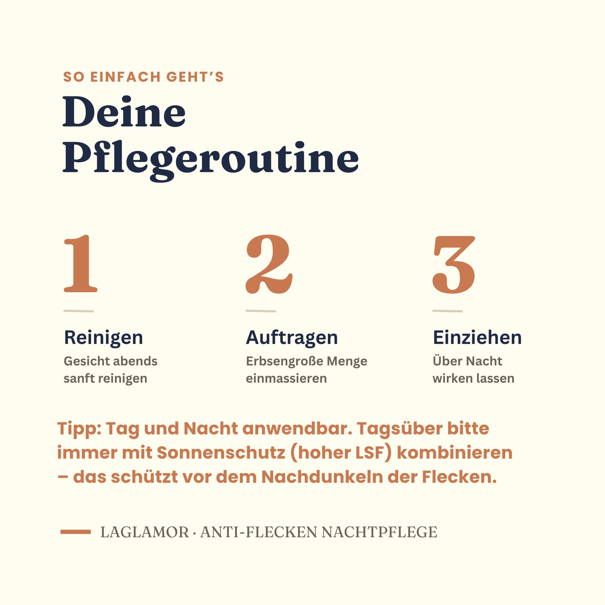 Anti-Flecken Nachtpflege – Creme gegen Pigmentflecken | LaGlamor® 50 ml