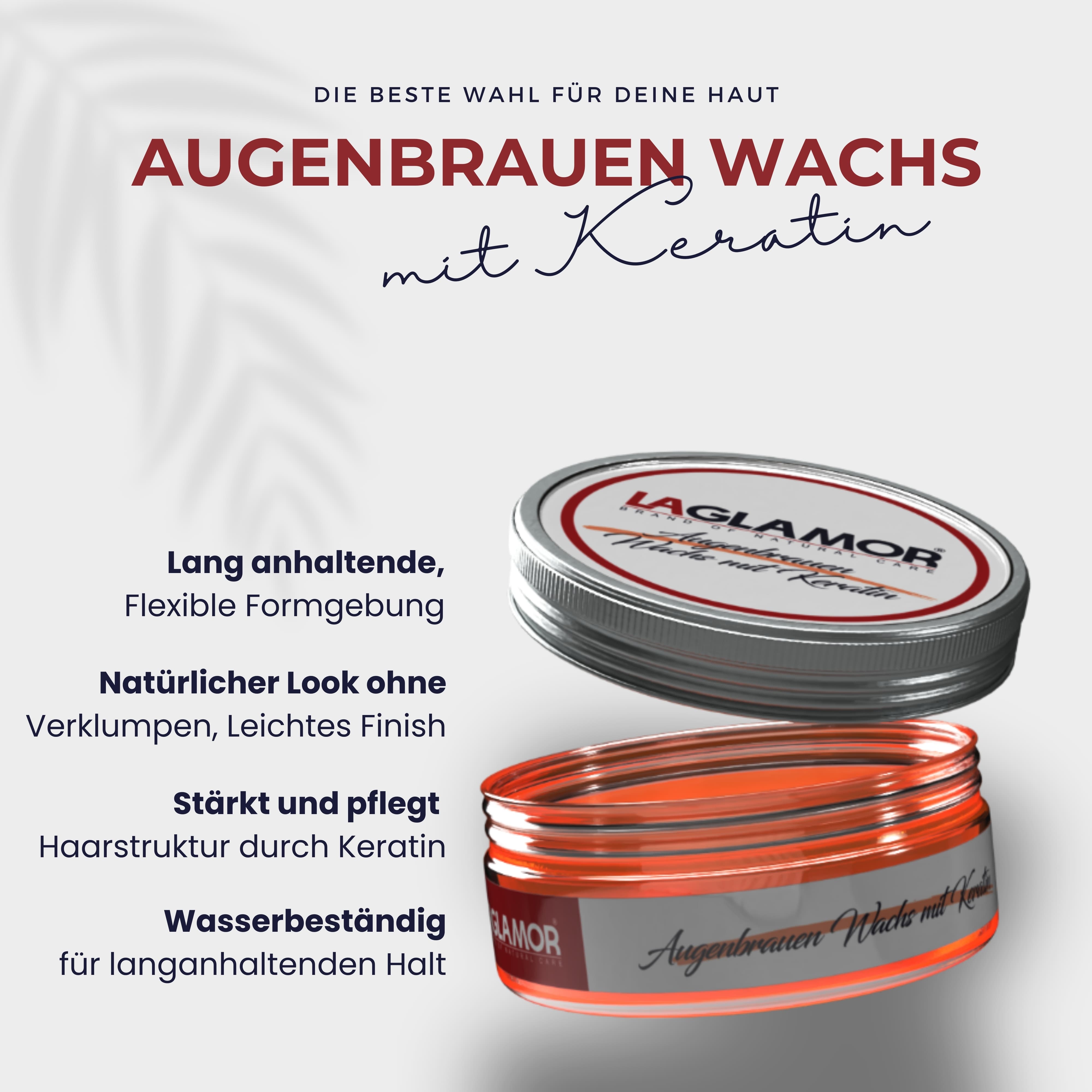 LAGLAMOR® BrowLift Gel – Augenbrauen Styling Wachs mit Keratin - 50 ml Glas