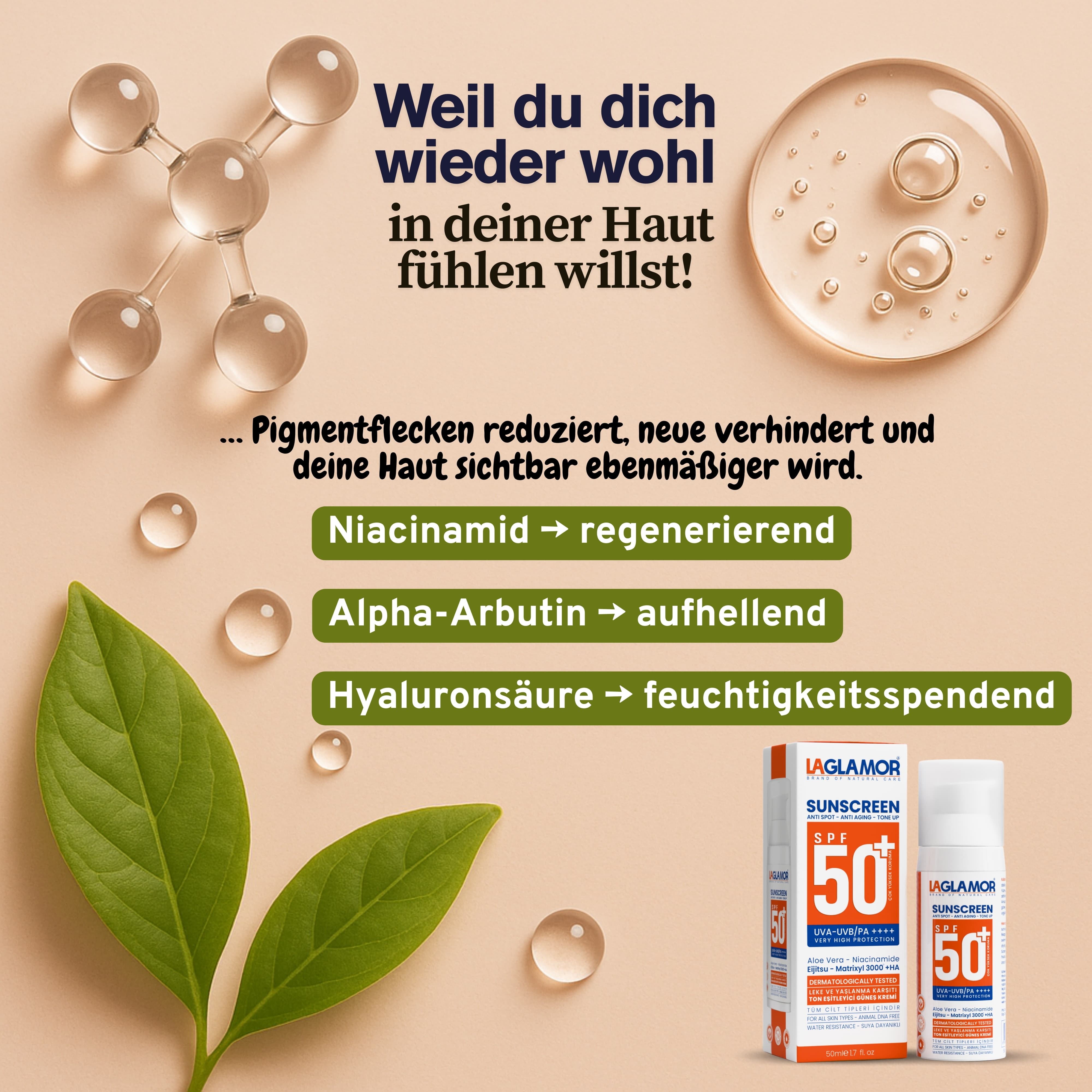 LAGLAMOR® Anti-Aging/Anti-Flecken-Creme mit SFP 50+ - 50ml