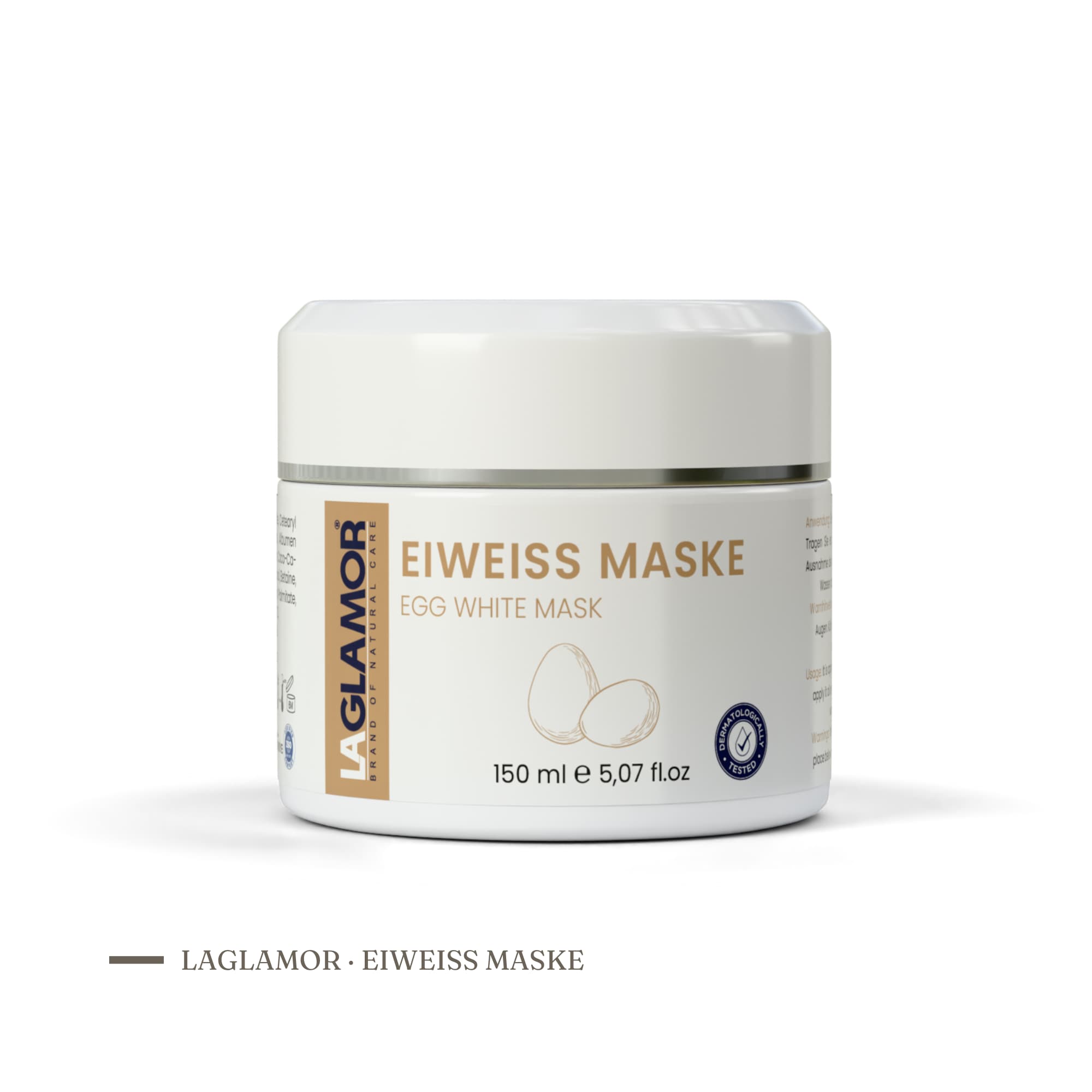 Tonerde Maske porenverfeinernd – Eiweiß Gesichtsmaske für unreine Haut | LaGlamor® 150 ml