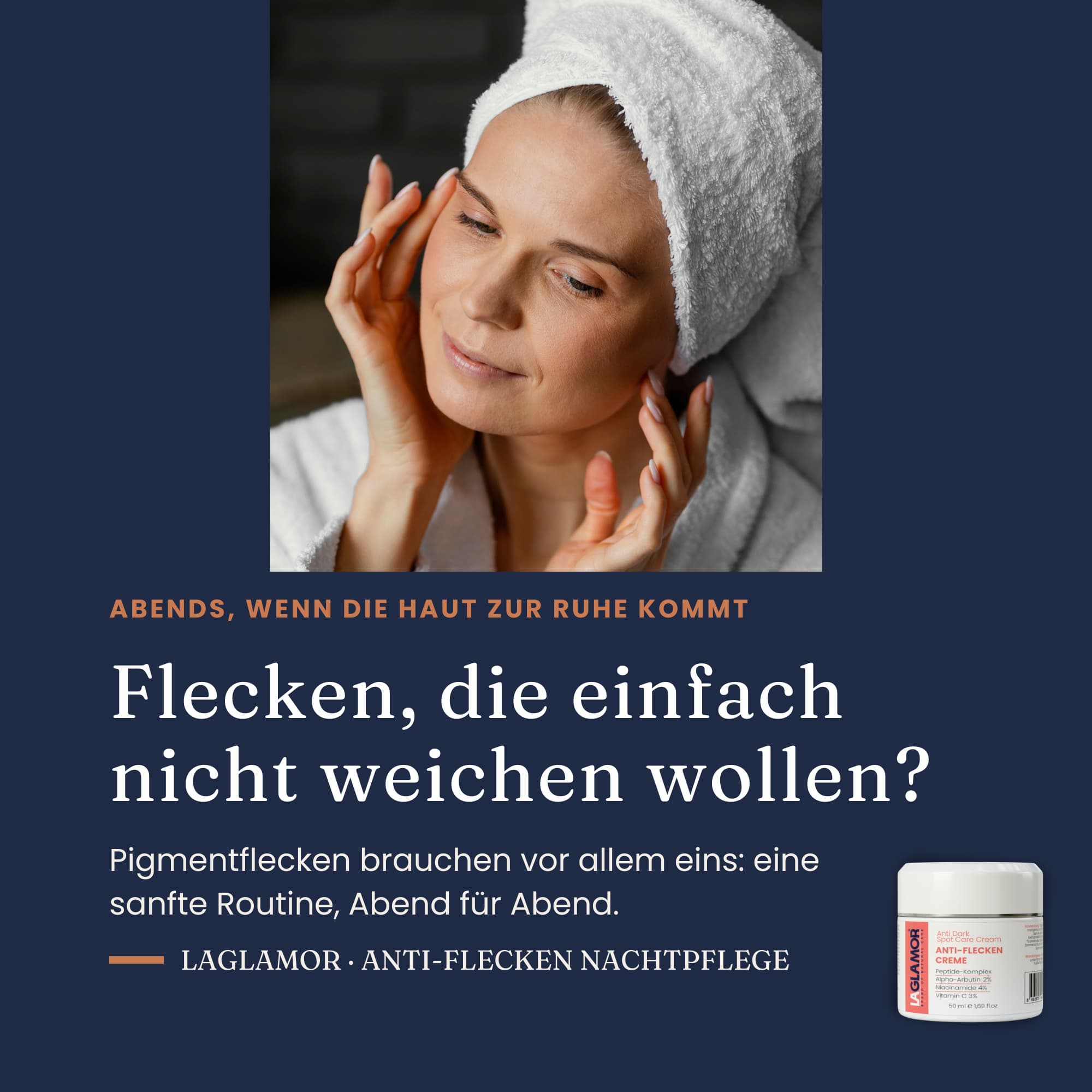 Anti-Flecken Nachtpflege – Creme gegen Pigmentflecken | LaGlamor® 50 ml