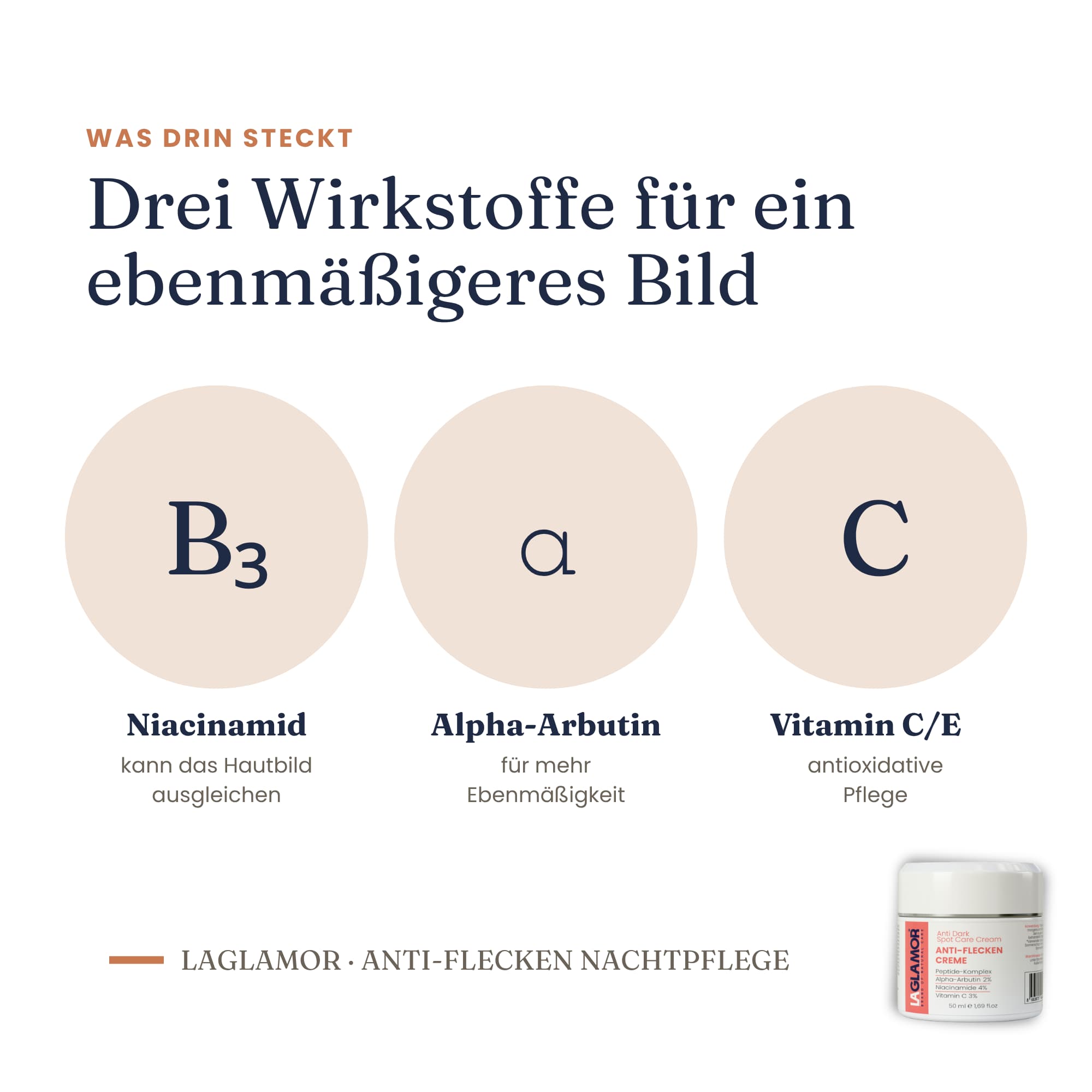 Anti-Flecken Nachtpflege – Creme gegen Pigmentflecken | LaGlamor® 50 ml