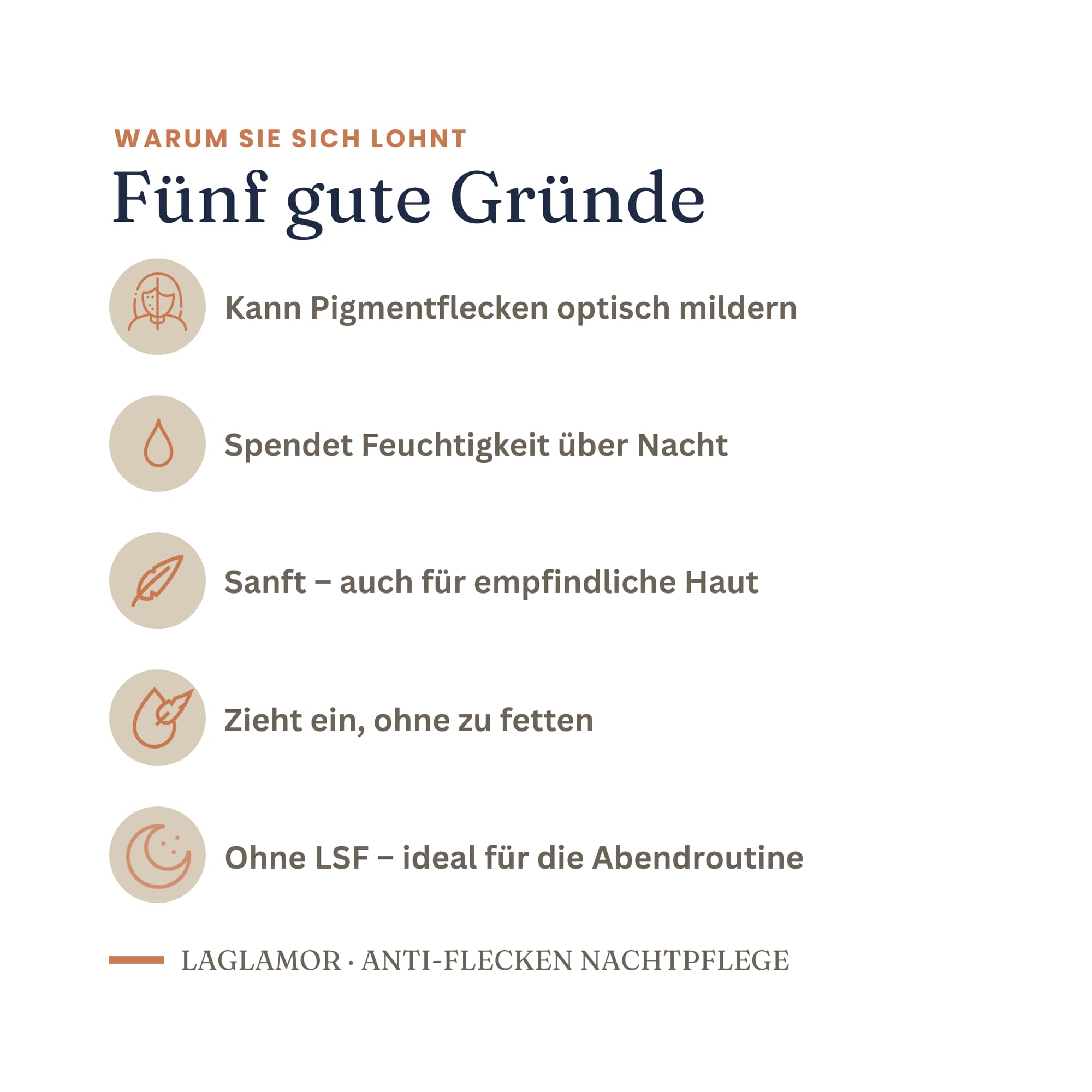 Anti-Flecken Nachtpflege – Creme gegen Pigmentflecken | LaGlamor® 50 ml