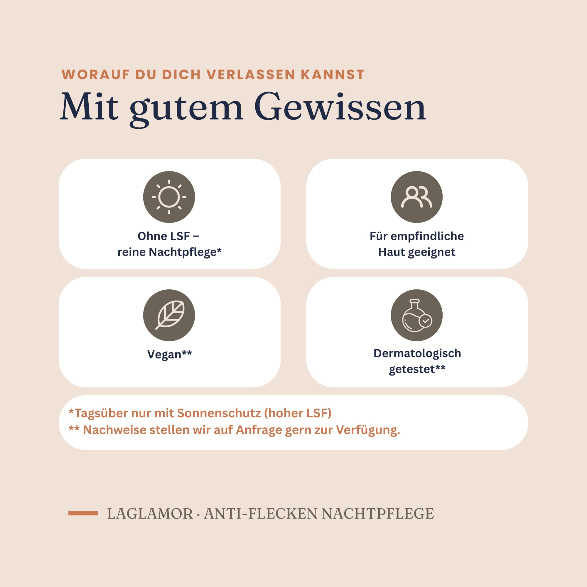 Anti-Flecken Nachtpflege – Creme gegen Pigmentflecken | LaGlamor® 50 ml