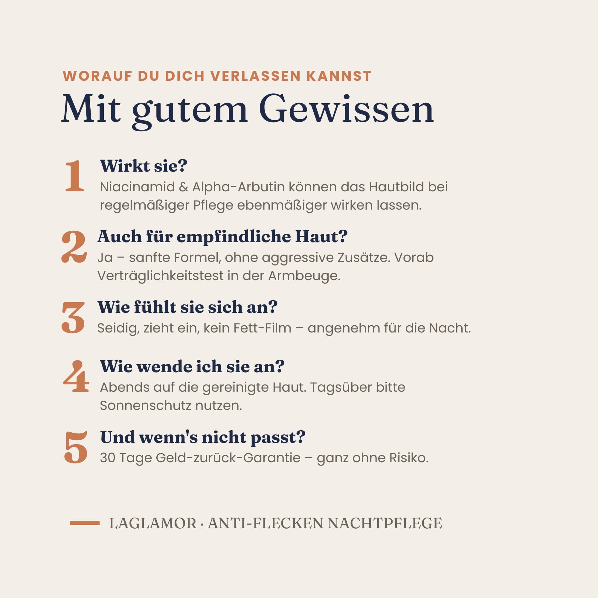 Anti-Flecken Nachtpflege – Creme gegen Pigmentflecken | LaGlamor® 50 ml