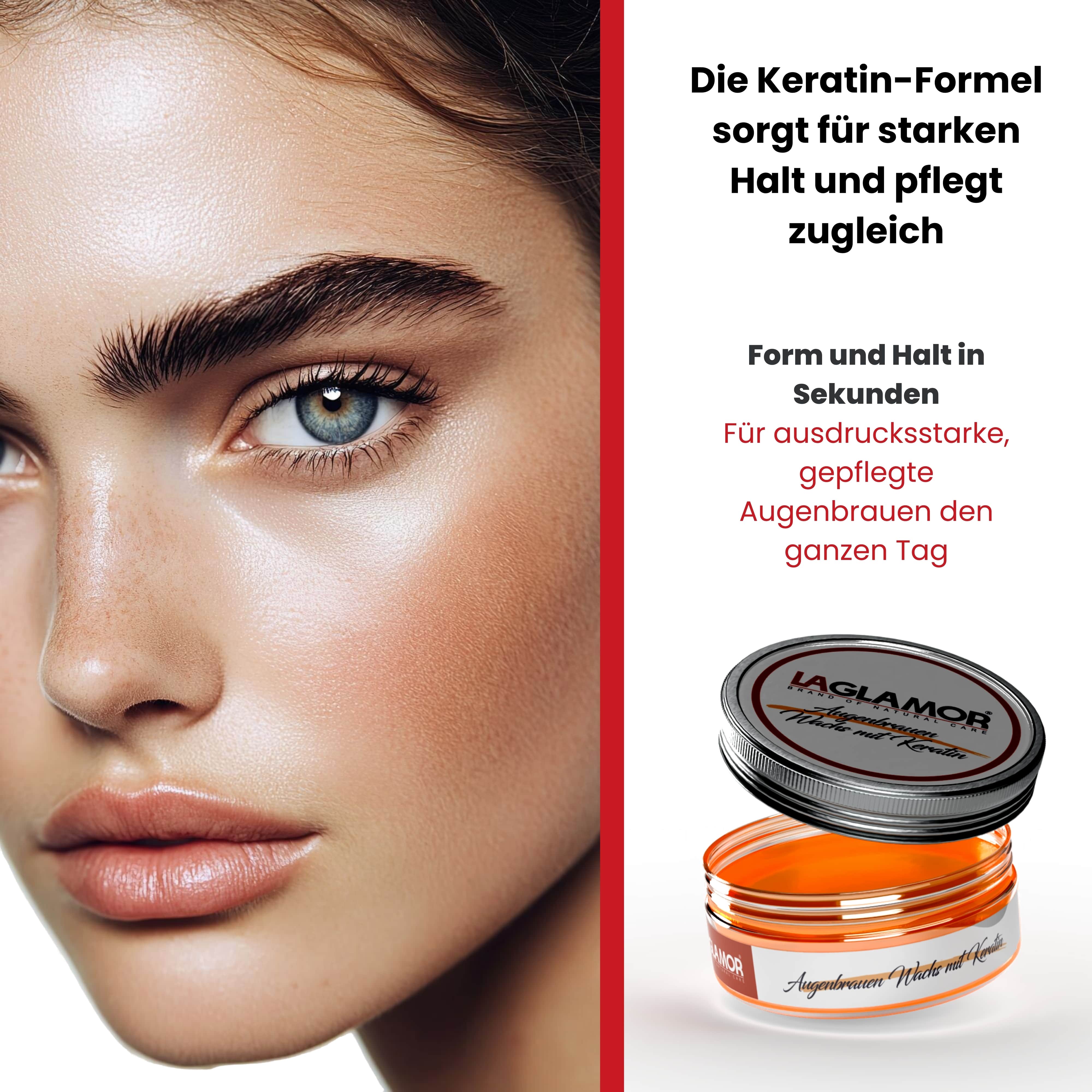 LAGLAMOR® BrowLift Gel – Augenbrauen Styling Wachs mit Keratin - 50 ml Glas