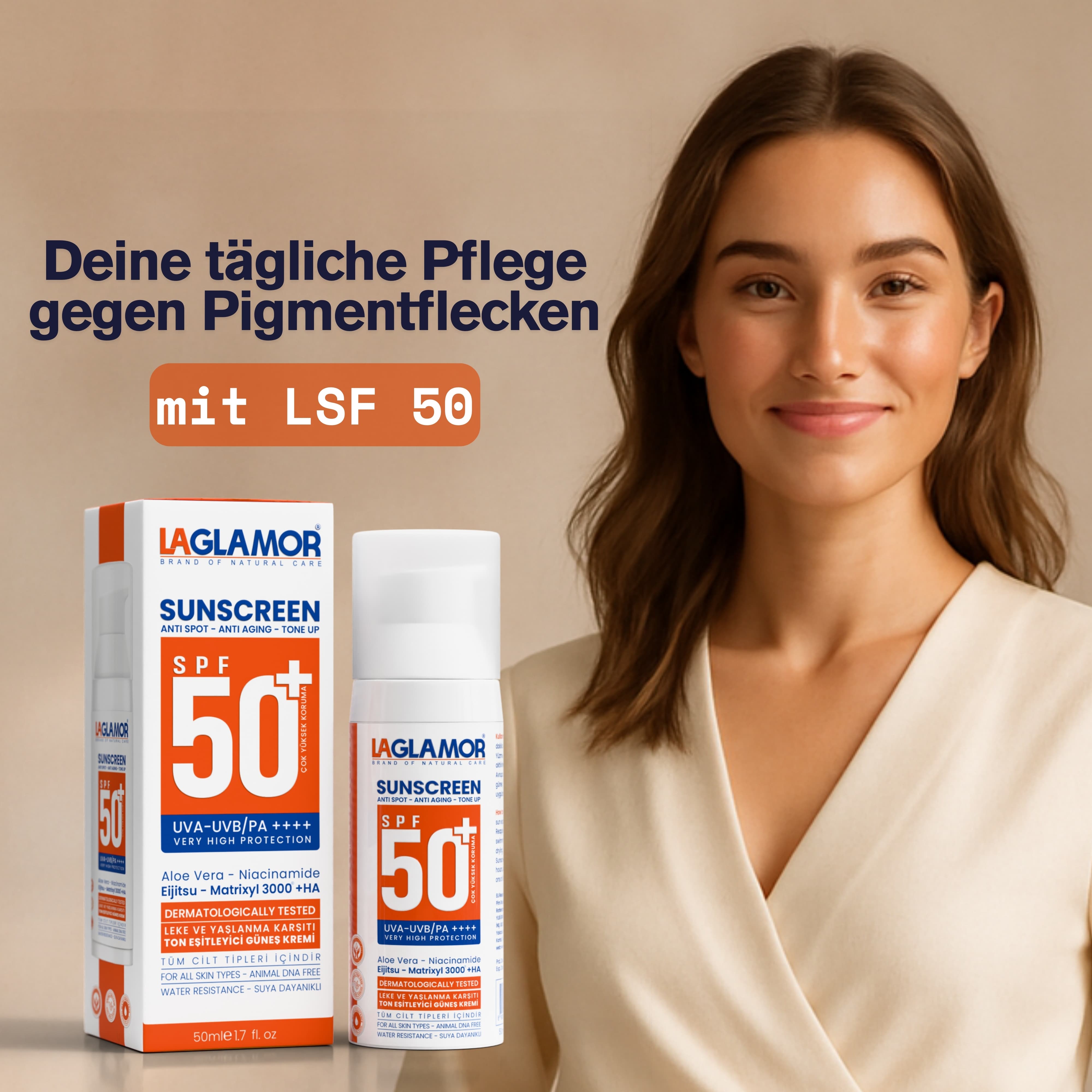 LAGLAMOR® Anti-Aging/Anti-Flecken-Creme mit SFP 50+ - 50ml