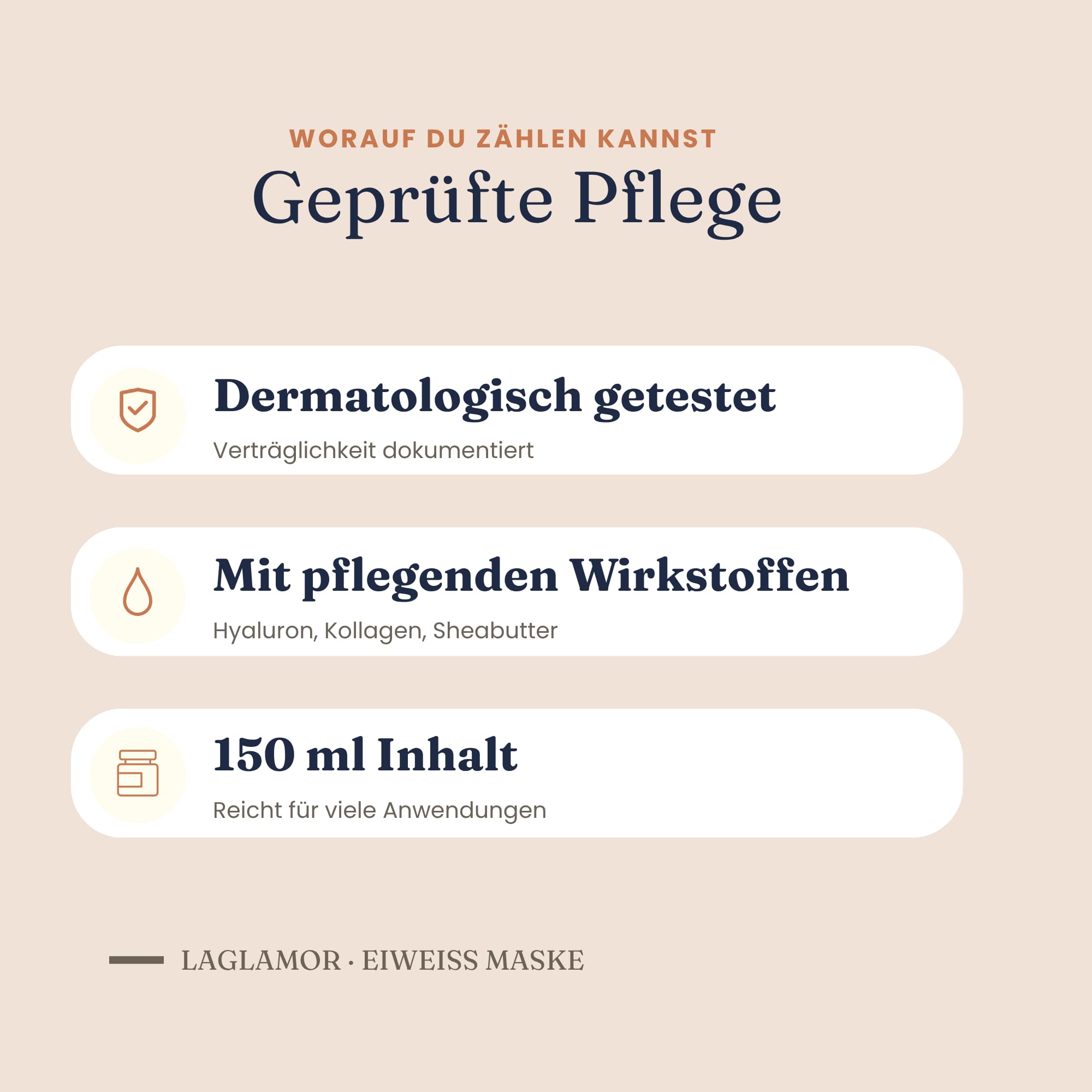 Tonerde Maske porenverfeinernd – Eiweiß Gesichtsmaske für unreine Haut | LaGlamor® 150 ml